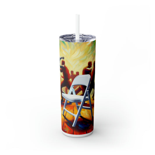 Montgomery Brawl Folding chair_ Skinny Tumbler with Straw, 20oz